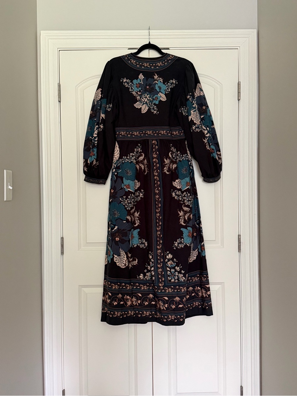 Bohemian Navy Floral V-Neck Maxi Dress - Picture 10 of 10